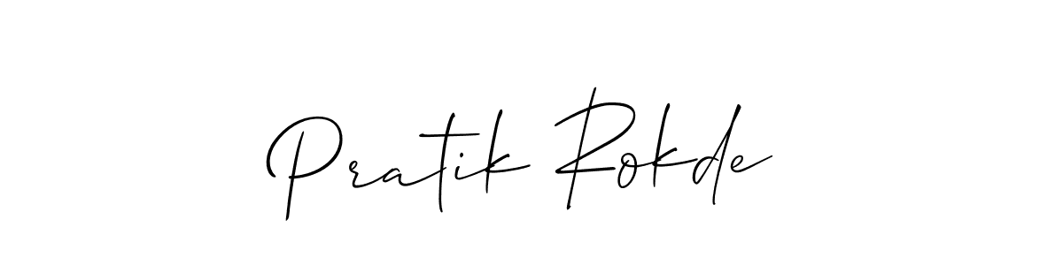 Also we have Pratik Rokde name is the best signature style. Create professional handwritten signature collection using Allison_Script autograph style. Pratik Rokde signature style 2 images and pictures png