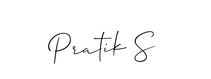 Pratik S stylish signature style. Best Handwritten Sign (Allison_Script) for my name. Handwritten Signature Collection Ideas for my name Pratik S. Pratik S signature style 2 images and pictures png