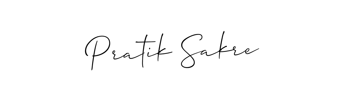 Make a beautiful signature design for name Pratik Sakre. With this signature (Allison_Script) style, you can create a handwritten signature for free. Pratik Sakre signature style 2 images and pictures png