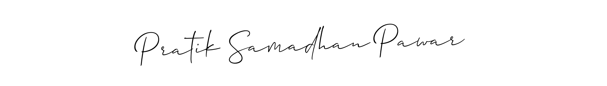 The best way (Allison_Script) to make a short signature is to pick only two or three words in your name. The name Pratik Samadhan Pawar include a total of six letters. For converting this name. Pratik Samadhan Pawar signature style 2 images and pictures png