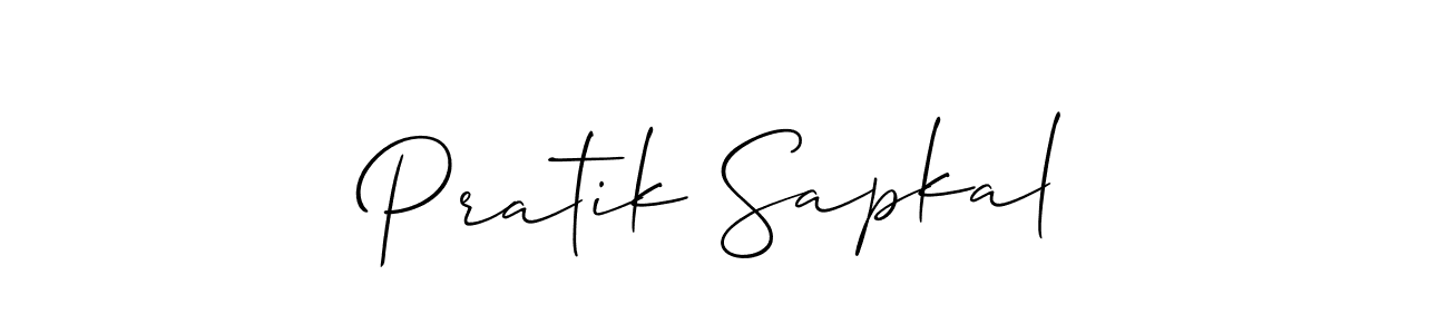 Pratik Sapkal stylish signature style. Best Handwritten Sign (Allison_Script) for my name. Handwritten Signature Collection Ideas for my name Pratik Sapkal. Pratik Sapkal signature style 2 images and pictures png