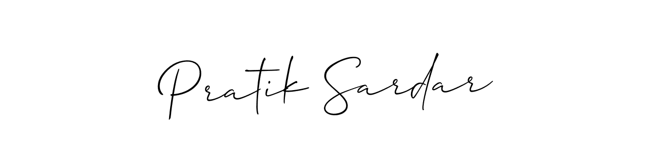 How to make Pratik Sardar name signature. Use Allison_Script style for creating short signs online. This is the latest handwritten sign. Pratik Sardar signature style 2 images and pictures png