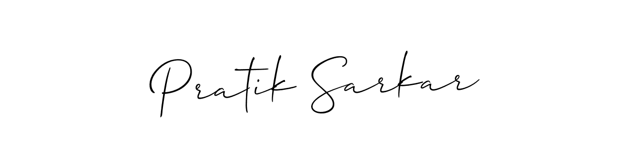 Allison_Script is a professional signature style that is perfect for those who want to add a touch of class to their signature. It is also a great choice for those who want to make their signature more unique. Get Pratik Sarkar name to fancy signature for free. Pratik Sarkar signature style 2 images and pictures png