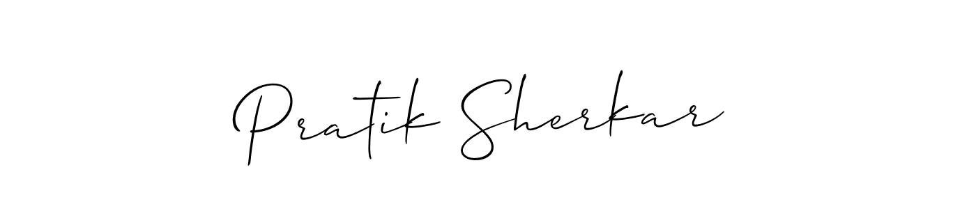 Use a signature maker to create a handwritten signature online. With this signature software, you can design (Allison_Script) your own signature for name Pratik Sherkar. Pratik Sherkar signature style 2 images and pictures png