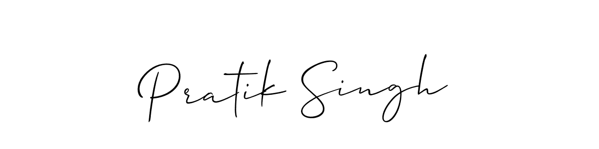 How to make Pratik Singh name signature. Use Allison_Script style for creating short signs online. This is the latest handwritten sign. Pratik Singh signature style 2 images and pictures png
