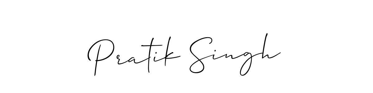 Make a beautiful signature design for name Pratik Singh. With this signature (Allison_Script) style, you can create a handwritten signature for free. Pratik Singh signature style 2 images and pictures png