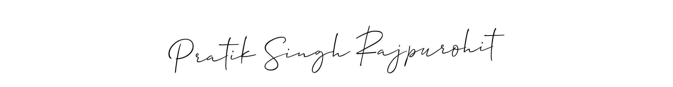 How to make Pratik Singh Rajpurohit name signature. Use Allison_Script style for creating short signs online. This is the latest handwritten sign. Pratik Singh Rajpurohit signature style 2 images and pictures png