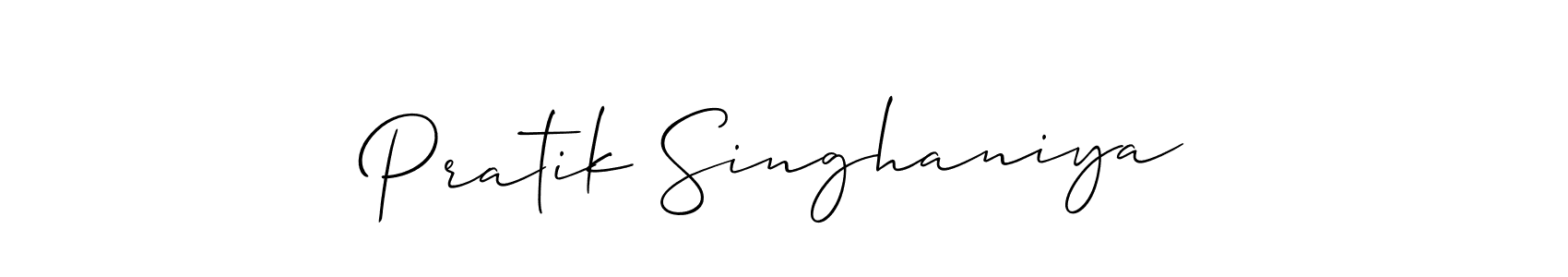 Design your own signature with our free online signature maker. With this signature software, you can create a handwritten (Allison_Script) signature for name Pratik Singhaniya. Pratik Singhaniya signature style 2 images and pictures png