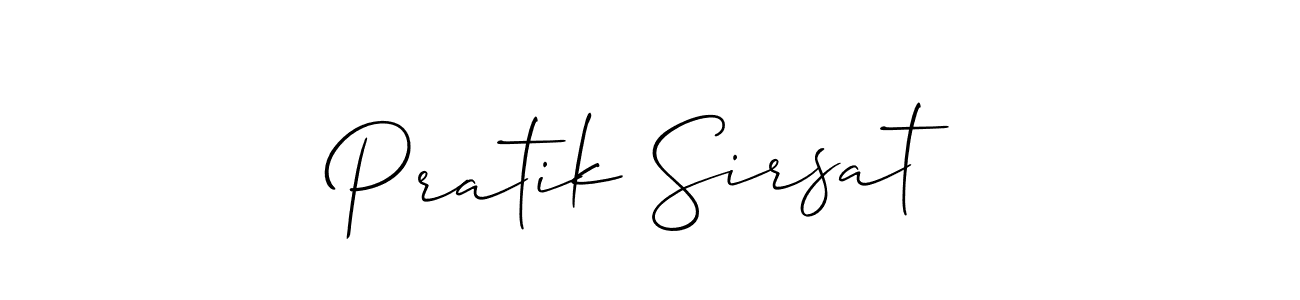 if you are searching for the best signature style for your name Pratik Sirsat. so please give up your signature search. here we have designed multiple signature styles  using Allison_Script. Pratik Sirsat signature style 2 images and pictures png