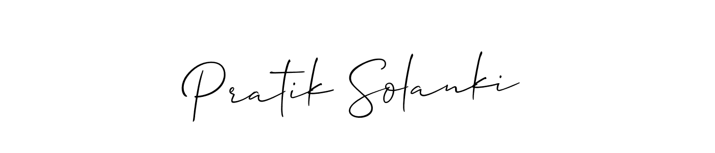 Allison_Script is a professional signature style that is perfect for those who want to add a touch of class to their signature. It is also a great choice for those who want to make their signature more unique. Get Pratik Solanki name to fancy signature for free. Pratik Solanki signature style 2 images and pictures png