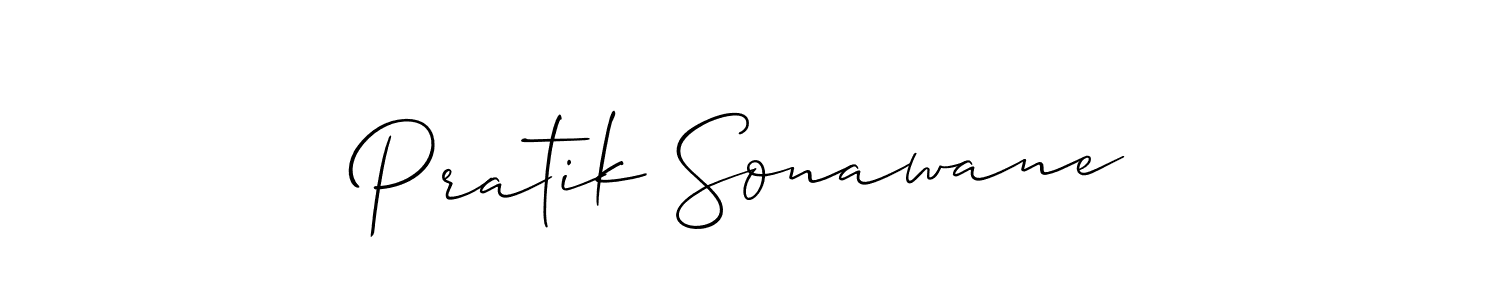 Make a beautiful signature design for name Pratik Sonawane. With this signature (Allison_Script) style, you can create a handwritten signature for free. Pratik Sonawane signature style 2 images and pictures png