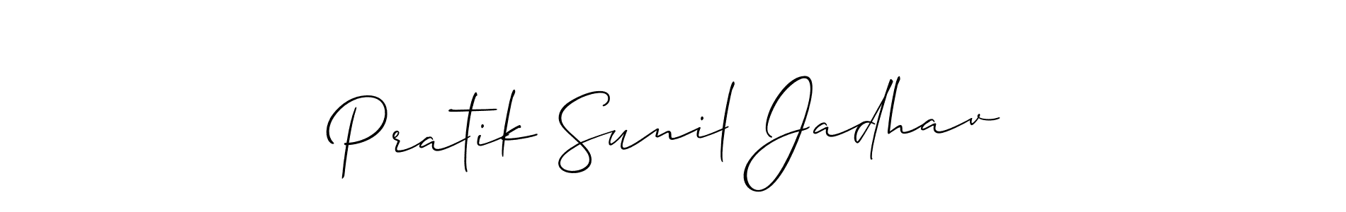 Make a beautiful signature design for name Pratik Sunil Jadhav. With this signature (Allison_Script) style, you can create a handwritten signature for free. Pratik Sunil Jadhav signature style 2 images and pictures png