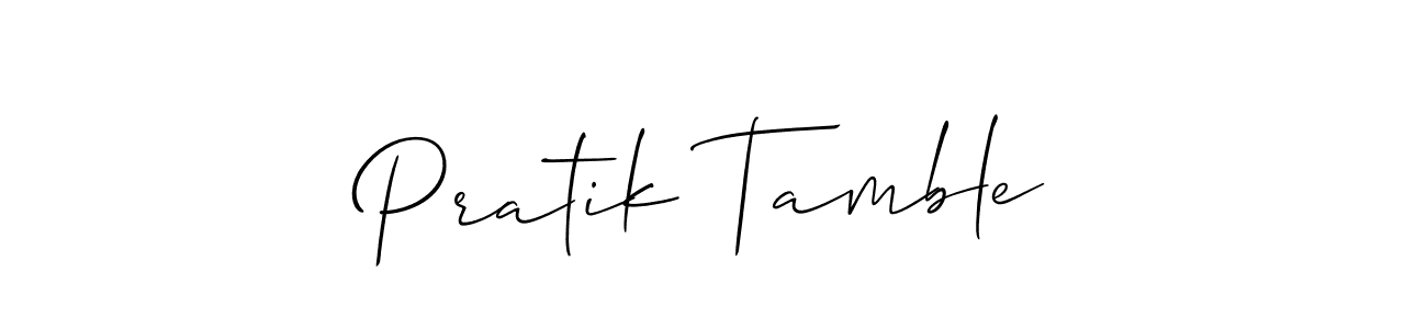 How to make Pratik Tamble signature? Allison_Script is a professional autograph style. Create handwritten signature for Pratik Tamble name. Pratik Tamble signature style 2 images and pictures png