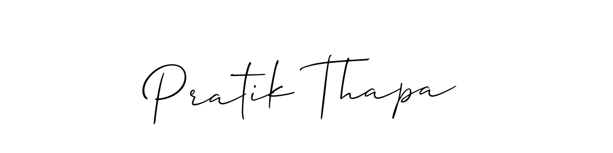 You should practise on your own different ways (Allison_Script) to write your name (Pratik Thapa) in signature. don't let someone else do it for you. Pratik Thapa signature style 2 images and pictures png