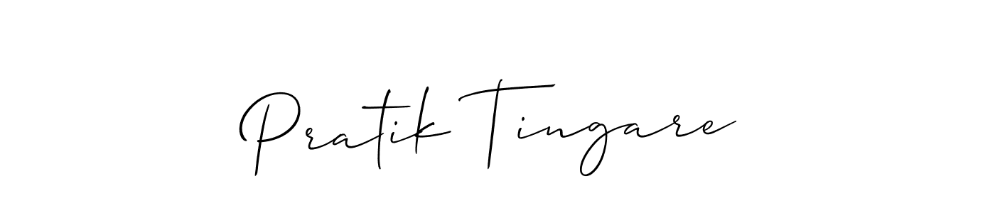 It looks lik you need a new signature style for name Pratik Tingare. Design unique handwritten (Allison_Script) signature with our free signature maker in just a few clicks. Pratik Tingare signature style 2 images and pictures png