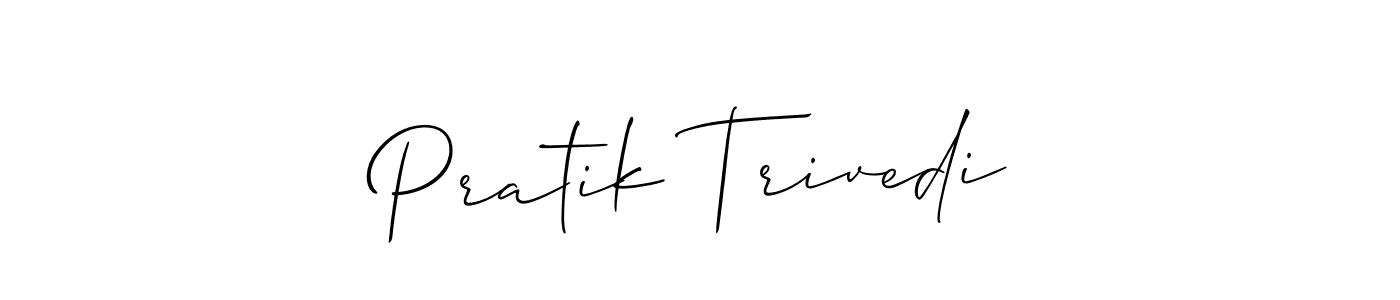 Create a beautiful signature design for name Pratik Trivedi. With this signature (Allison_Script) fonts, you can make a handwritten signature for free. Pratik Trivedi signature style 2 images and pictures png
