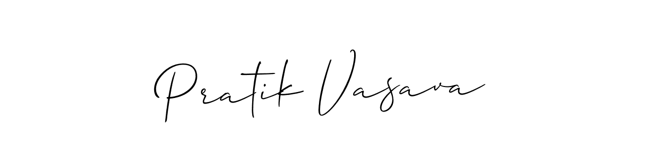 Use a signature maker to create a handwritten signature online. With this signature software, you can design (Allison_Script) your own signature for name Pratik Vasava. Pratik Vasava signature style 2 images and pictures png