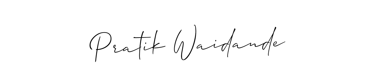 You should practise on your own different ways (Allison_Script) to write your name (Pratik Waidande) in signature. don't let someone else do it for you. Pratik Waidande signature style 2 images and pictures png