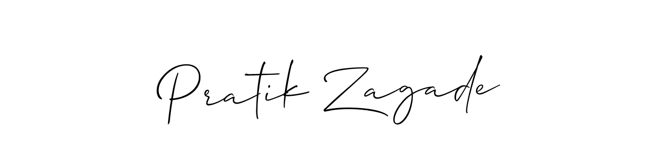 Design your own signature with our free online signature maker. With this signature software, you can create a handwritten (Allison_Script) signature for name Pratik Zagade. Pratik Zagade signature style 2 images and pictures png