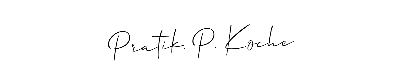 Similarly Allison_Script is the best handwritten signature design. Signature creator online .You can use it as an online autograph creator for name Pratik. P. Koche. Pratik. P. Koche signature style 2 images and pictures png