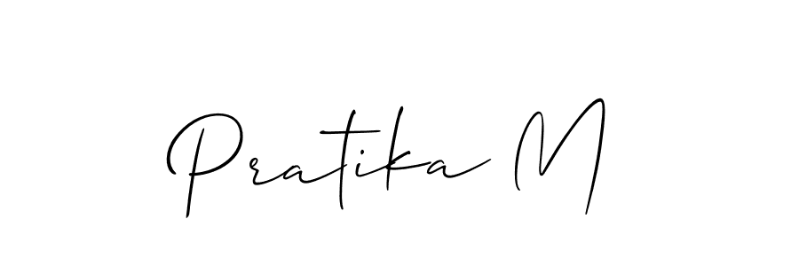 Pratika M stylish signature style. Best Handwritten Sign (Allison_Script) for my name. Handwritten Signature Collection Ideas for my name Pratika M. Pratika M signature style 2 images and pictures png