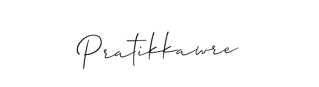 The best way (Allison_Script) to make a short signature is to pick only two or three words in your name. The name Pratikkawre include a total of six letters. For converting this name. Pratikkawre signature style 2 images and pictures png