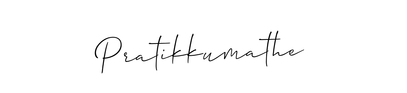 Also we have Pratikkumathe name is the best signature style. Create professional handwritten signature collection using Allison_Script autograph style. Pratikkumathe signature style 2 images and pictures png