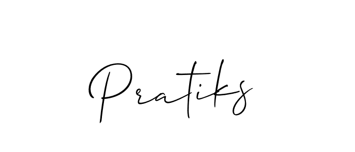 Use a signature maker to create a handwritten signature online. With this signature software, you can design (Allison_Script) your own signature for name Pratiks. Pratiks signature style 2 images and pictures png