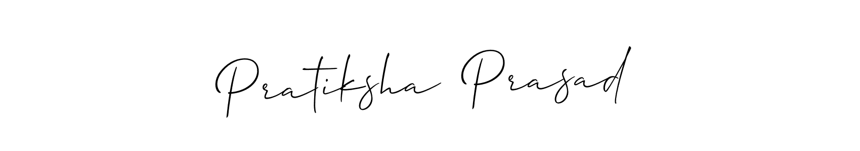 This is the best signature style for the Pratiksha  Prasad name. Also you like these signature font (Allison_Script). Mix name signature. Pratiksha  Prasad signature style 2 images and pictures png