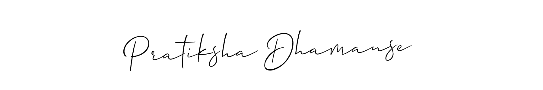 Allison_Script is a professional signature style that is perfect for those who want to add a touch of class to their signature. It is also a great choice for those who want to make their signature more unique. Get Pratiksha Dhamanse name to fancy signature for free. Pratiksha Dhamanse signature style 2 images and pictures png