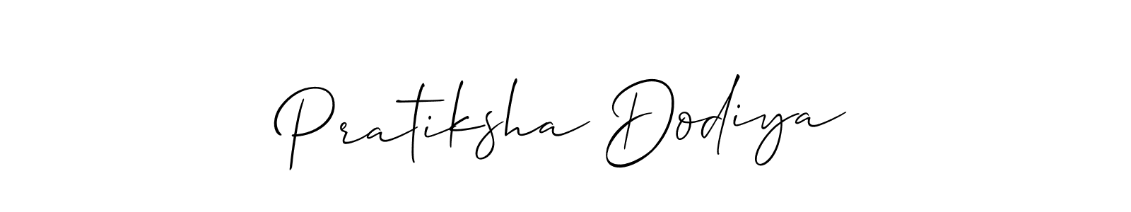 Similarly Allison_Script is the best handwritten signature design. Signature creator online .You can use it as an online autograph creator for name Pratiksha Dodiya. Pratiksha Dodiya signature style 2 images and pictures png