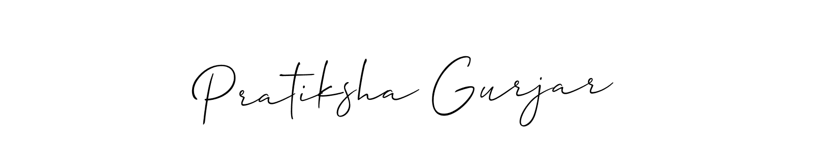 if you are searching for the best signature style for your name Pratiksha Gurjar. so please give up your signature search. here we have designed multiple signature styles  using Allison_Script. Pratiksha Gurjar signature style 2 images and pictures png