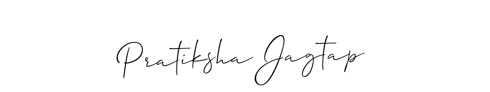 if you are searching for the best signature style for your name Pratiksha Jagtap. so please give up your signature search. here we have designed multiple signature styles  using Allison_Script. Pratiksha Jagtap signature style 2 images and pictures png