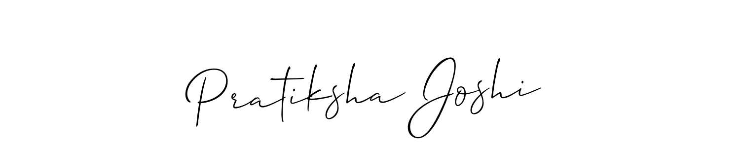 Make a beautiful signature design for name Pratiksha Joshi. With this signature (Allison_Script) style, you can create a handwritten signature for free. Pratiksha Joshi signature style 2 images and pictures png