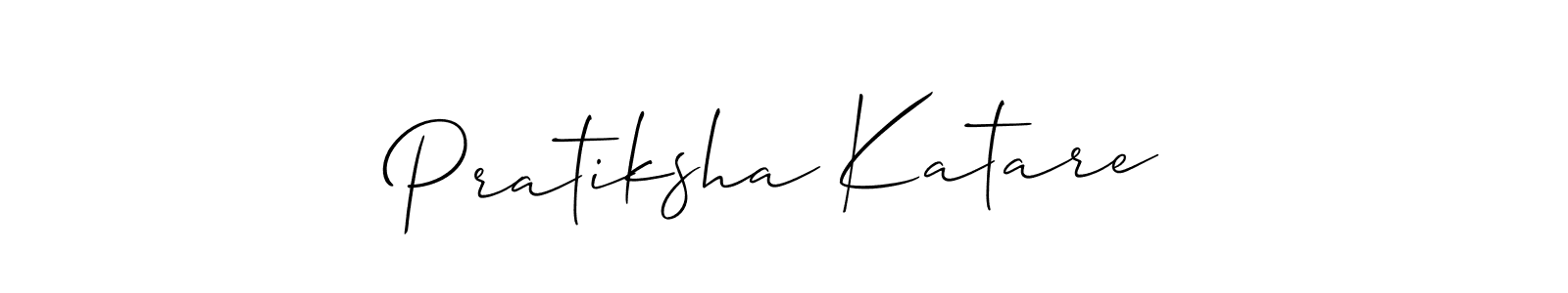 You should practise on your own different ways (Allison_Script) to write your name (Pratiksha Katare) in signature. don't let someone else do it for you. Pratiksha Katare signature style 2 images and pictures png