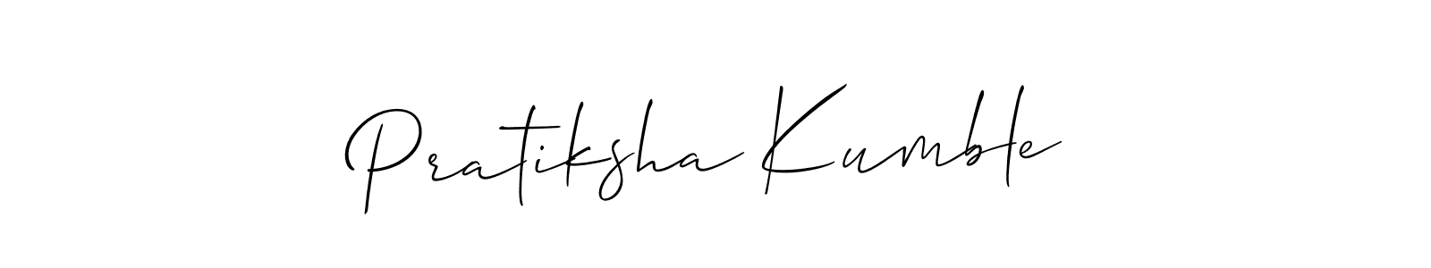 Make a beautiful signature design for name Pratiksha Kumble. With this signature (Allison_Script) style, you can create a handwritten signature for free. Pratiksha Kumble signature style 2 images and pictures png