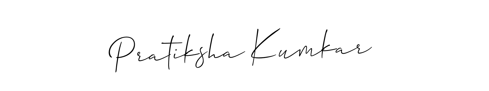 Also we have Pratiksha Kumkar name is the best signature style. Create professional handwritten signature collection using Allison_Script autograph style. Pratiksha Kumkar signature style 2 images and pictures png