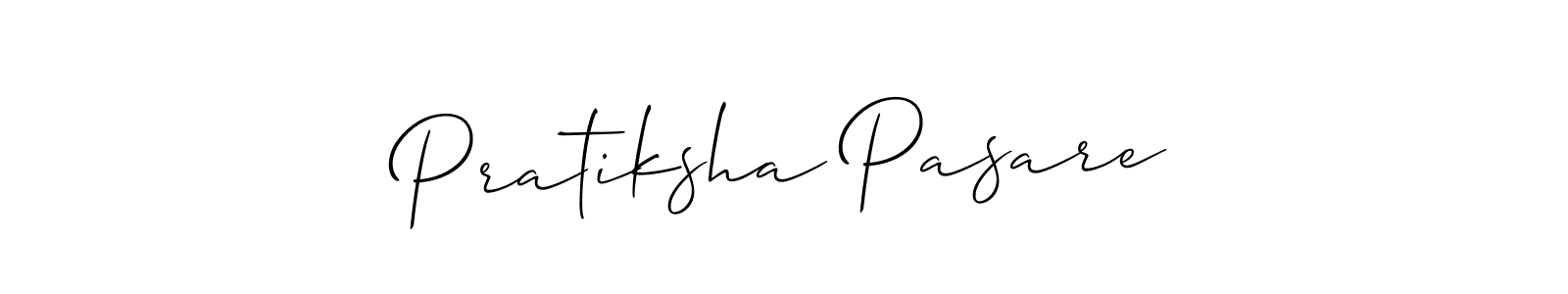 Also You can easily find your signature by using the search form. We will create Pratiksha Pasare name handwritten signature images for you free of cost using Allison_Script sign style. Pratiksha Pasare signature style 2 images and pictures png