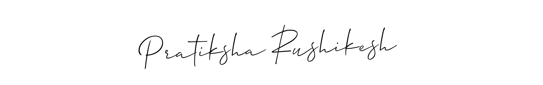 Allison_Script is a professional signature style that is perfect for those who want to add a touch of class to their signature. It is also a great choice for those who want to make their signature more unique. Get Pratiksha Rushikesh name to fancy signature for free. Pratiksha Rushikesh signature style 2 images and pictures png