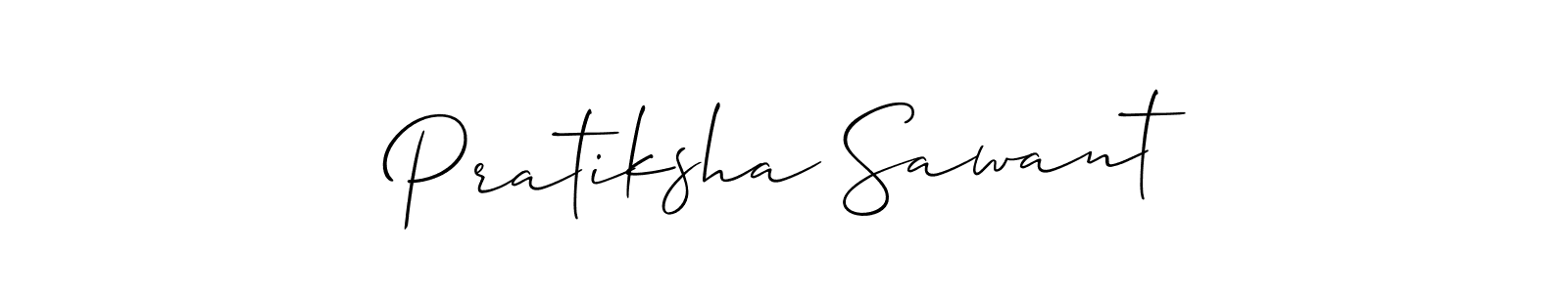 The best way (Allison_Script) to make a short signature is to pick only two or three words in your name. The name Pratiksha Sawant include a total of six letters. For converting this name. Pratiksha Sawant signature style 2 images and pictures png
