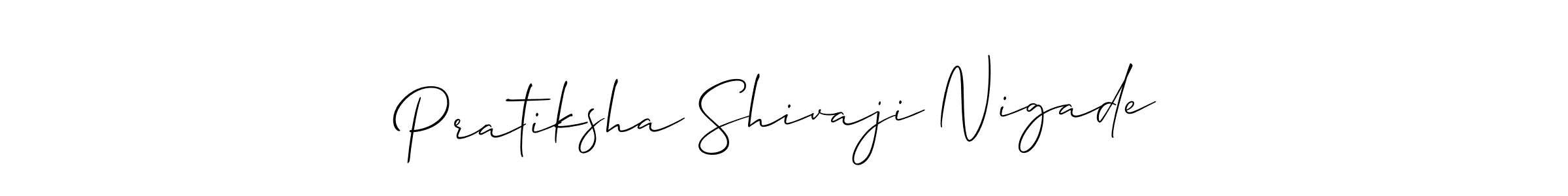Make a short Pratiksha Shivaji Nigade signature style. Manage your documents anywhere anytime using Allison_Script. Create and add eSignatures, submit forms, share and send files easily. Pratiksha Shivaji Nigade signature style 2 images and pictures png