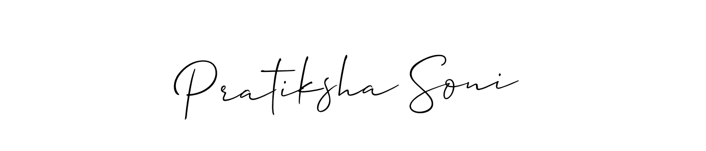 How to make Pratiksha Soni name signature. Use Allison_Script style for creating short signs online. This is the latest handwritten sign. Pratiksha Soni signature style 2 images and pictures png