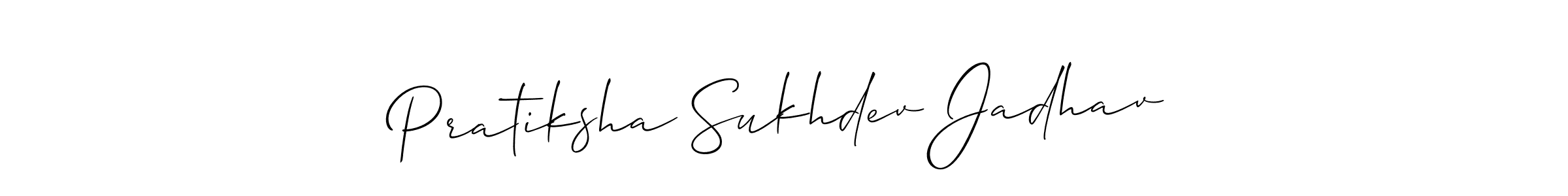 Use a signature maker to create a handwritten signature online. With this signature software, you can design (Allison_Script) your own signature for name Pratiksha Sukhdev Jadhav. Pratiksha Sukhdev Jadhav signature style 2 images and pictures png