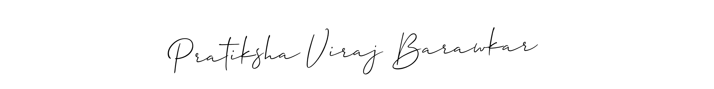 Make a beautiful signature design for name Pratiksha Viraj Barawkar. With this signature (Allison_Script) style, you can create a handwritten signature for free. Pratiksha Viraj Barawkar signature style 2 images and pictures png