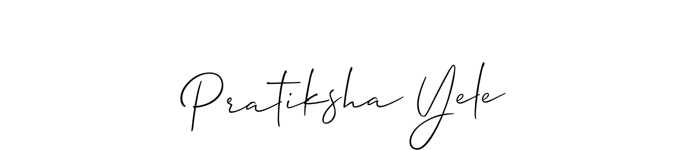 Design your own signature with our free online signature maker. With this signature software, you can create a handwritten (Allison_Script) signature for name Pratiksha Yele. Pratiksha Yele signature style 2 images and pictures png