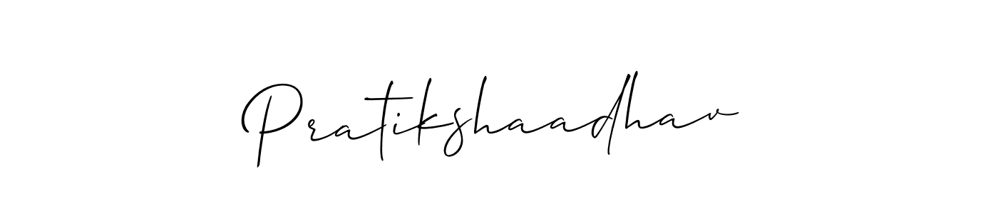 The best way (Allison_Script) to make a short signature is to pick only two or three words in your name. The name Pratikshaadhav include a total of six letters. For converting this name. Pratikshaadhav signature style 2 images and pictures png
