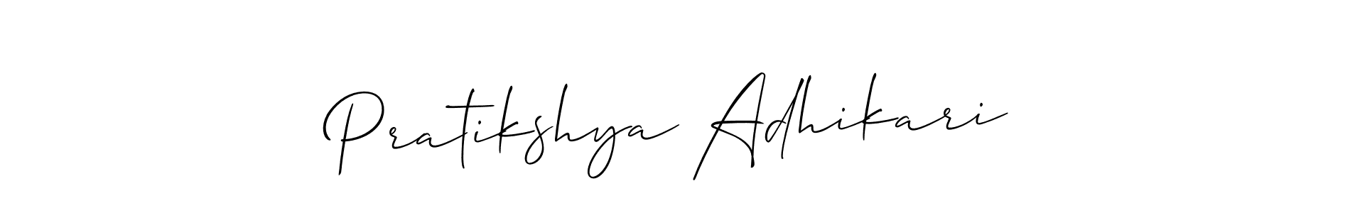 Similarly Allison_Script is the best handwritten signature design. Signature creator online .You can use it as an online autograph creator for name Pratikshya Adhikari. Pratikshya Adhikari signature style 2 images and pictures png