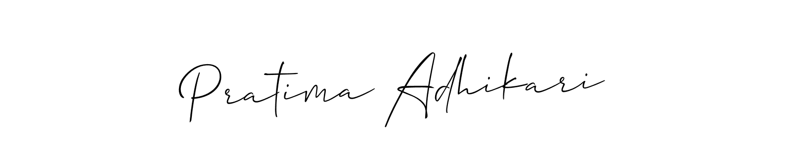 Similarly Allison_Script is the best handwritten signature design. Signature creator online .You can use it as an online autograph creator for name Pratima Adhikari. Pratima Adhikari signature style 2 images and pictures png