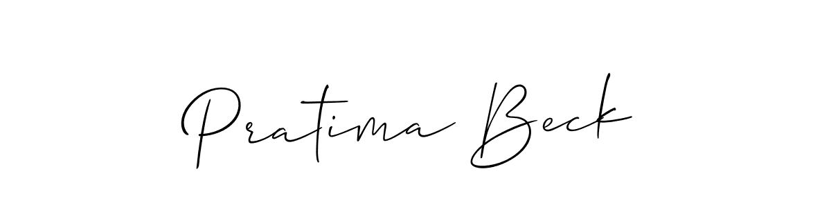 Also we have Pratima Beck name is the best signature style. Create professional handwritten signature collection using Allison_Script autograph style. Pratima Beck signature style 2 images and pictures png