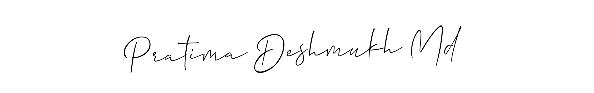 How to make Pratima Deshmukh Md name signature. Use Allison_Script style for creating short signs online. This is the latest handwritten sign. Pratima Deshmukh Md signature style 2 images and pictures png